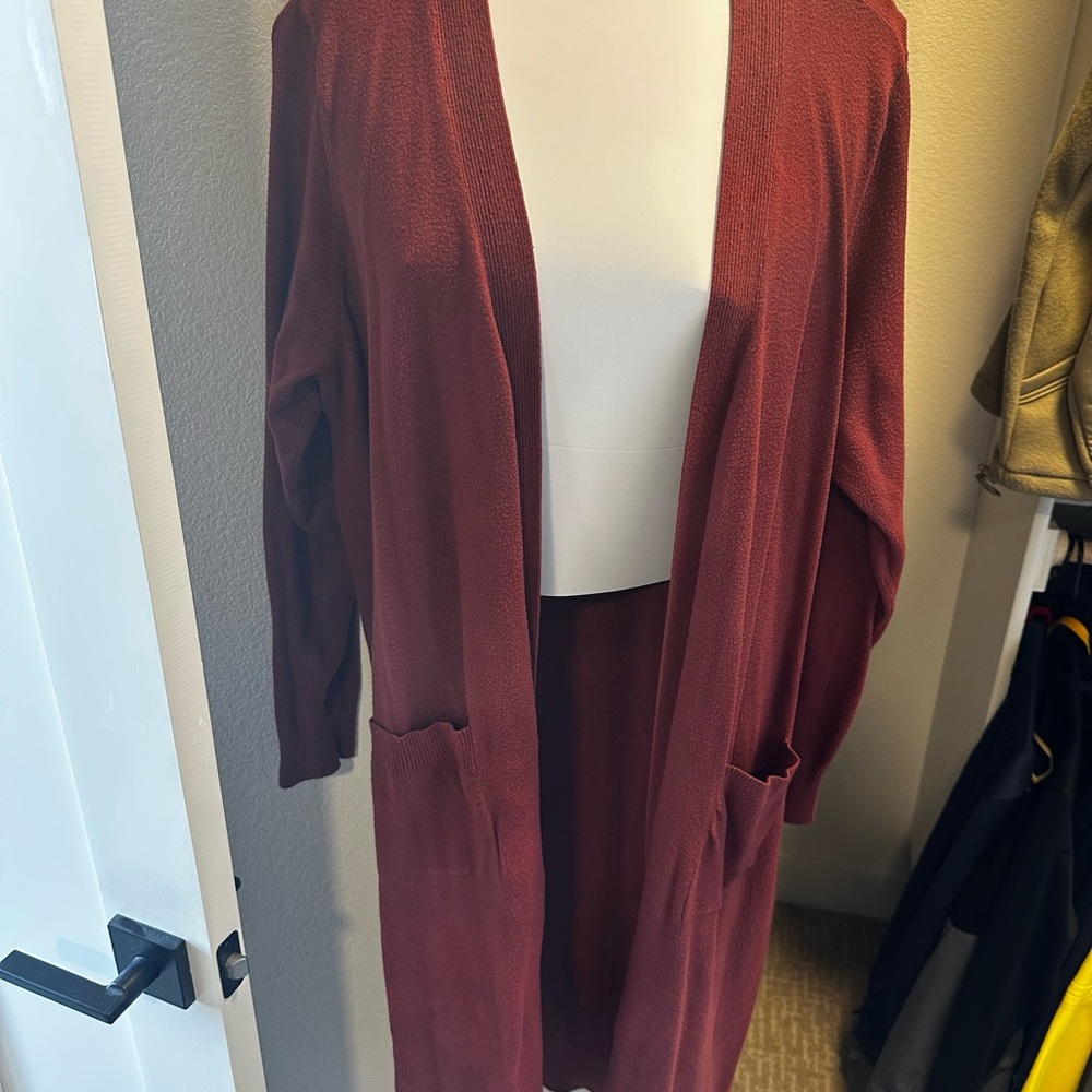 Torrid Deep Red Open-Front Cardigan